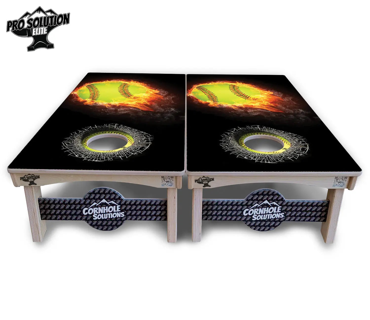 Fire Softball Cornhole Boards - Pro Solution Elite Series by Cornhole Solutions, custom cornhole board detail photo 3