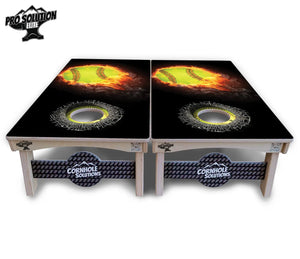 Fire Softball Cornhole Boards - Pro Solution Elite Series by Cornhole Solutions, custom cornhole board detail photo 3