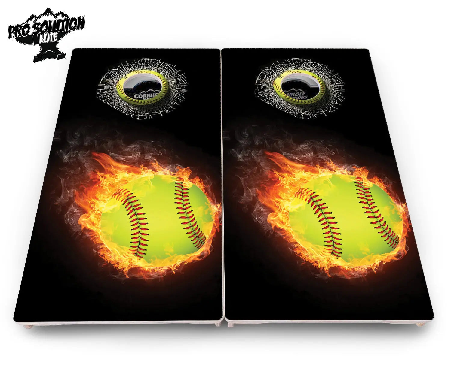 Fire Softball Cornhole Boards - Pro Solution Elite Series by Cornhole Solutions, custom cornhole board detail photo 4
