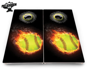 Fire Softball Cornhole Boards - Pro Solution Elite Series by Cornhole Solutions, custom cornhole board detail photo 4