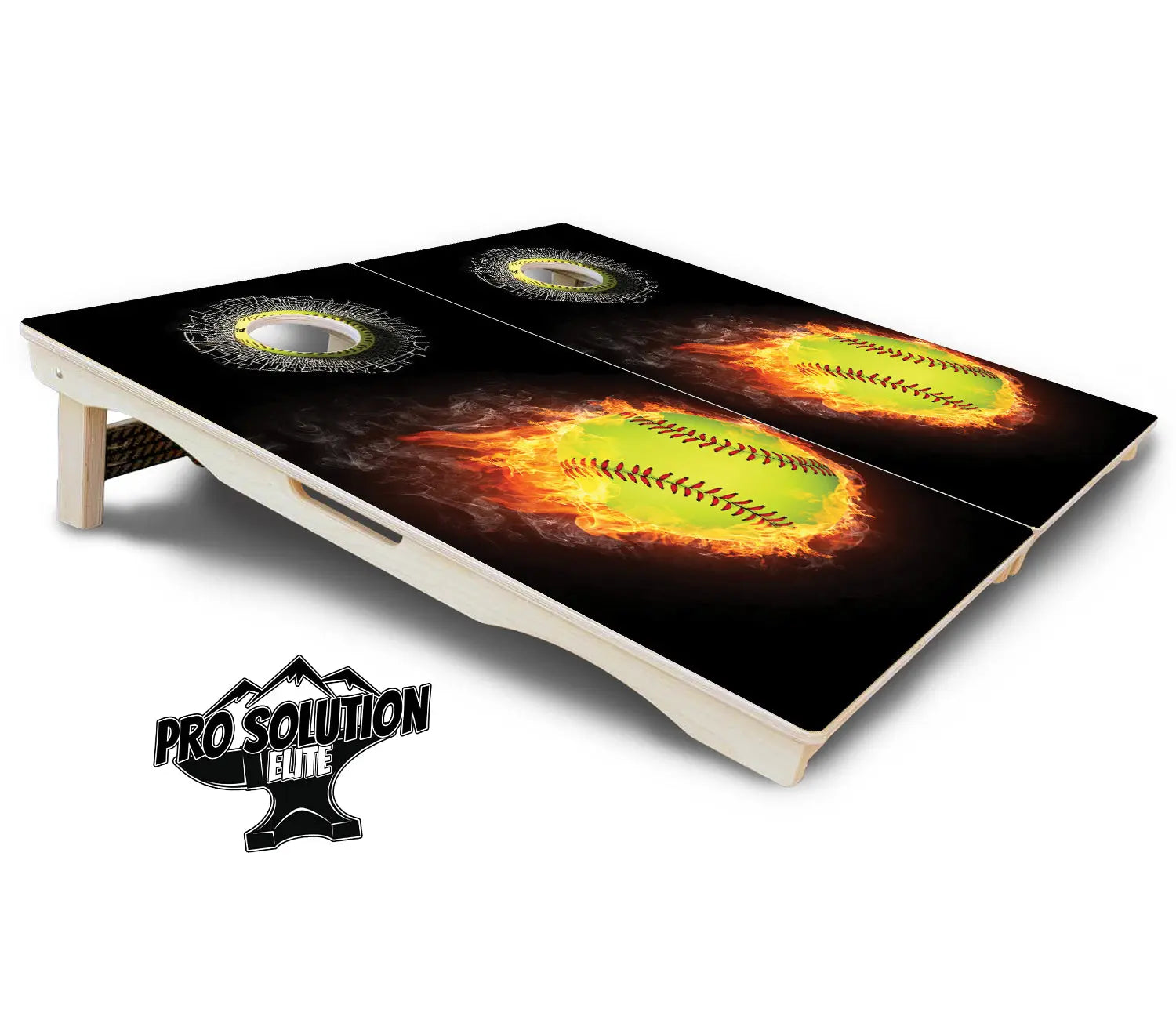 Fire Softball Cornhole Boards - Pro Solution Elite Series by Cornhole Solutions, custom cornhole board detail photo 5