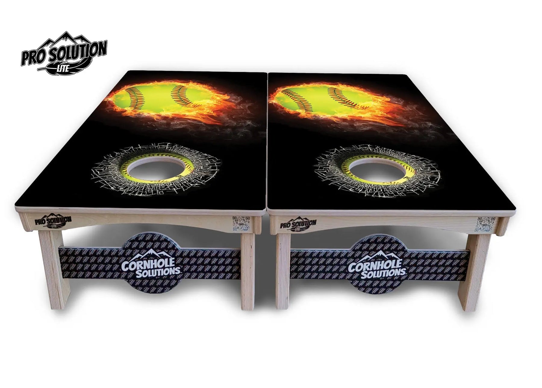 Fire Softball Cornhole Boards - Pro Solution Lite Series by Cornhole Solutions, custom cornhole board detail photo 2