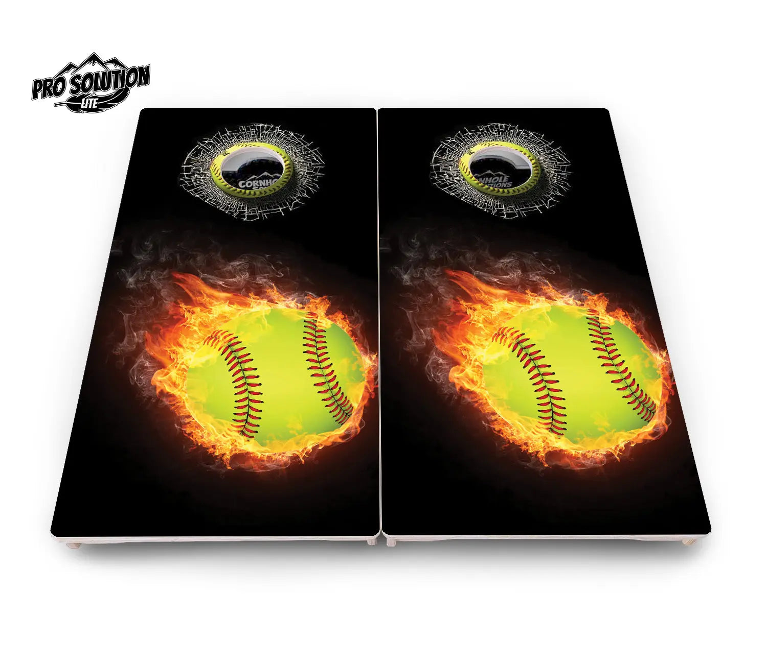 Fire Softball Cornhole Boards - Pro Solution Lite Series by Cornhole Solutions, custom cornhole board detail photo 3