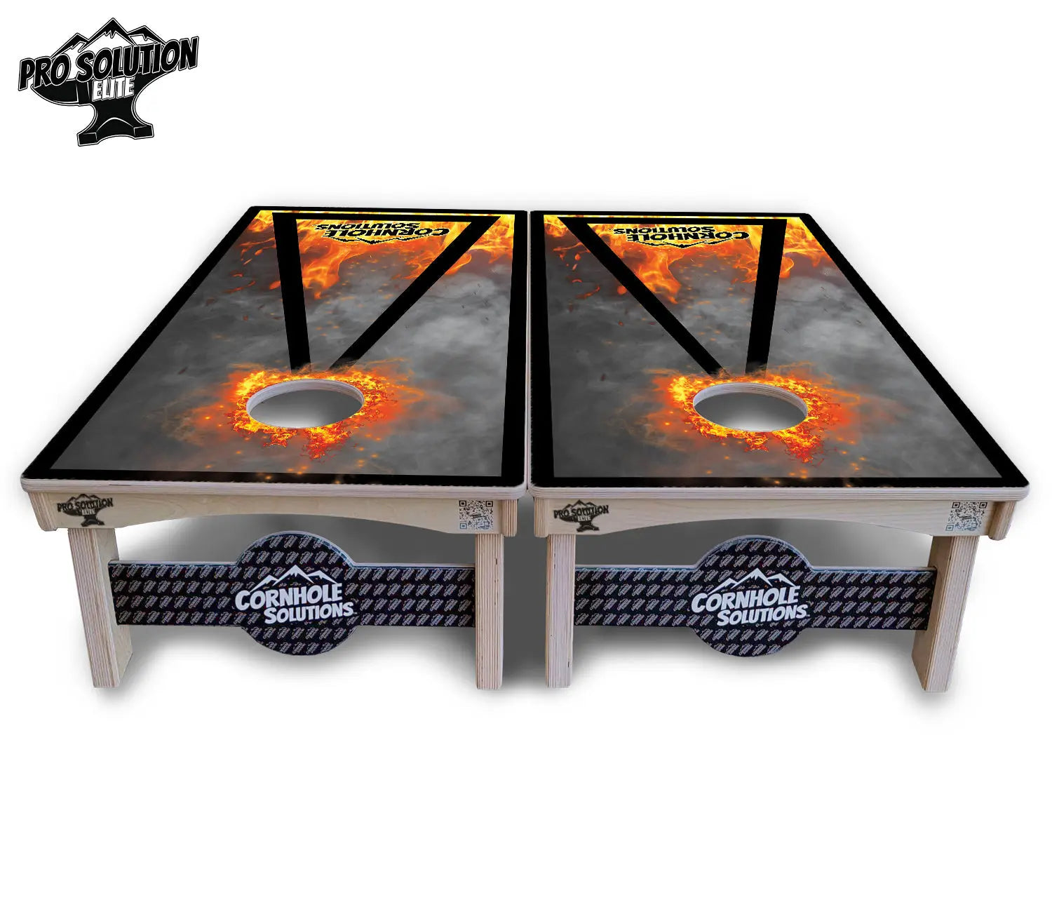 Fire Triangle CS Logo Cornhole Boards - Pro Solution Elite Series by Cornhole Solutions, custom cornhole board detail photo 3