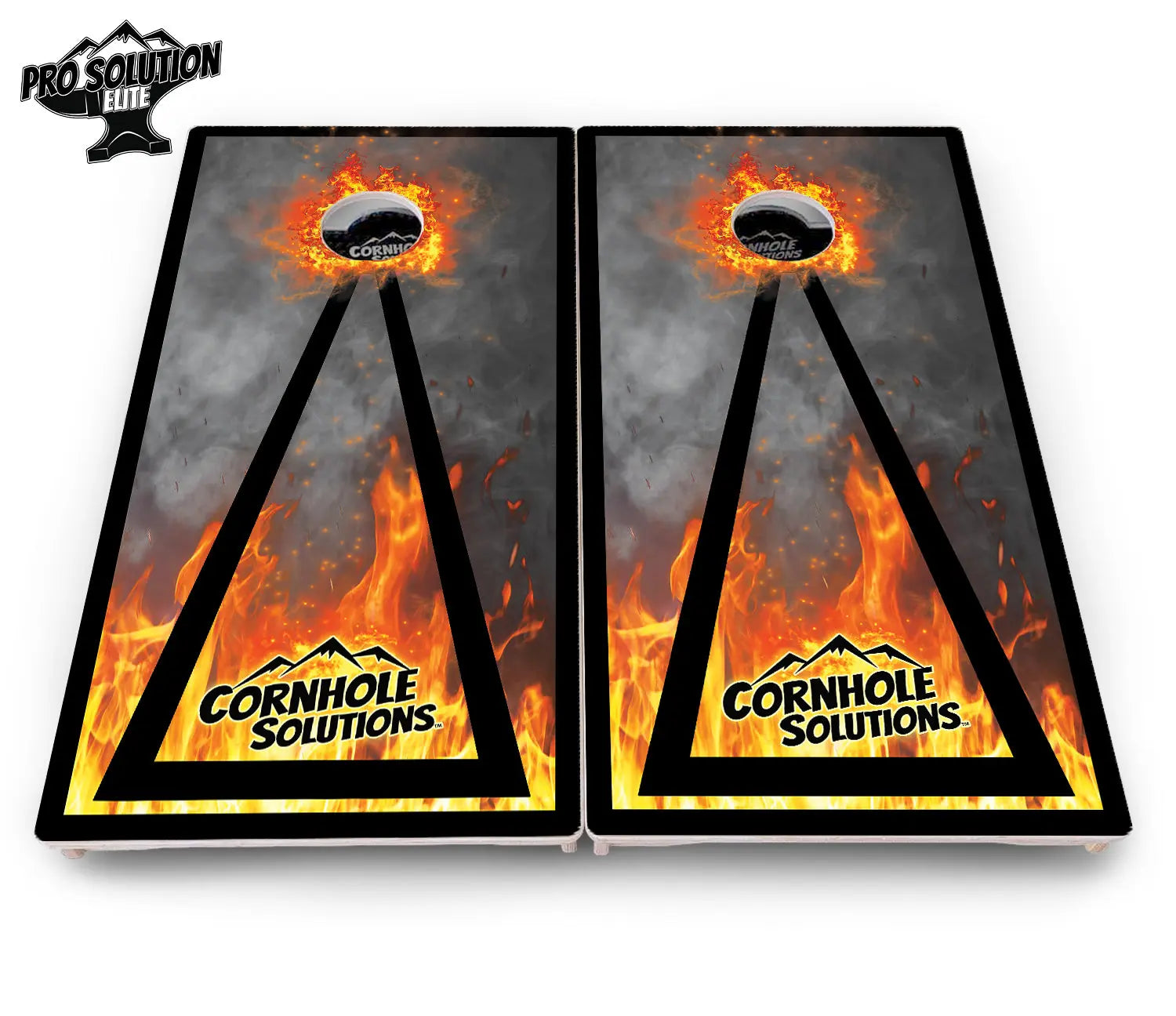 Fire Triangle CS Logo Cornhole Boards - Pro Solution Elite Series by Cornhole Solutions, custom cornhole board detail photo 4