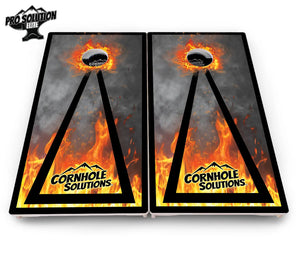 Fire Triangle CS Logo Cornhole Boards - Pro Solution Elite Series by Cornhole Solutions, custom cornhole board detail photo 4