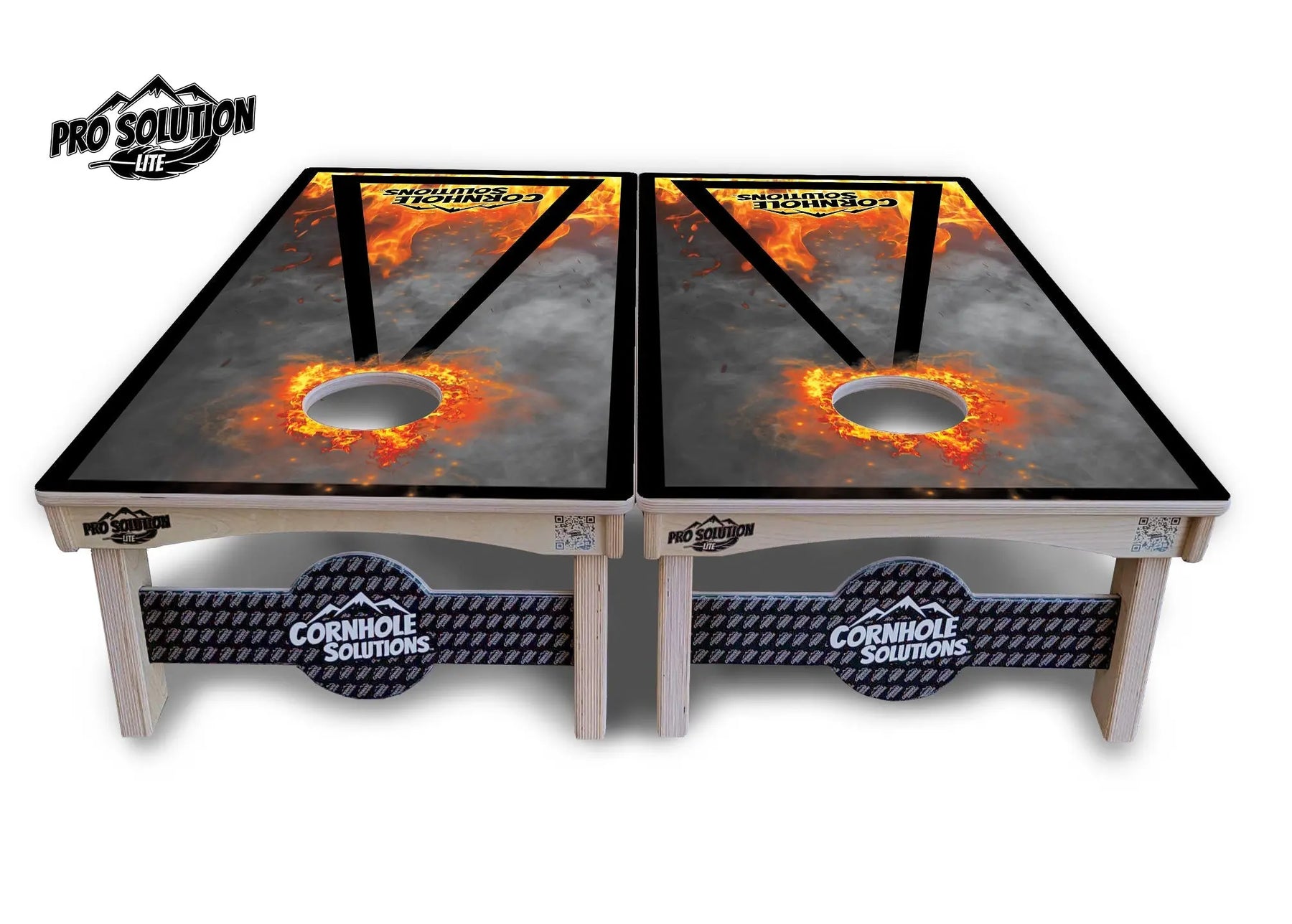 Fire Triangle CS Logo Cornhole Boards - Pro Solution Lite Series by Cornhole Solutions, custom cornhole board detail photo 3