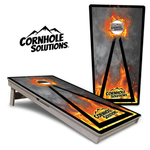 Fire Triangle CS Logo Cornhole Boards - Professional Tournament Series by Cornhole Solutions, custom cornhole board main product photo