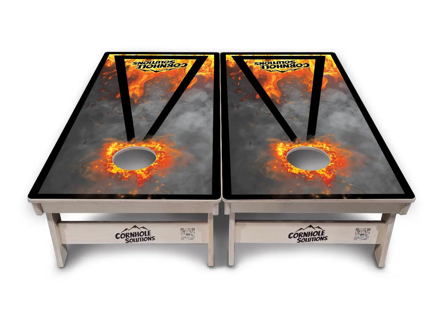 Fire Triangle CS Logo Cornhole Boards - Professional Tournament Series by Cornhole Solutions, custom cornhole board detail photo 2