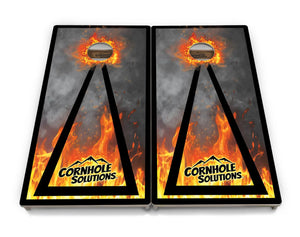 Fire Triangle CS Logo Cornhole Boards - Professional Tournament Series by Cornhole Solutions, custom cornhole board detail photo 3
