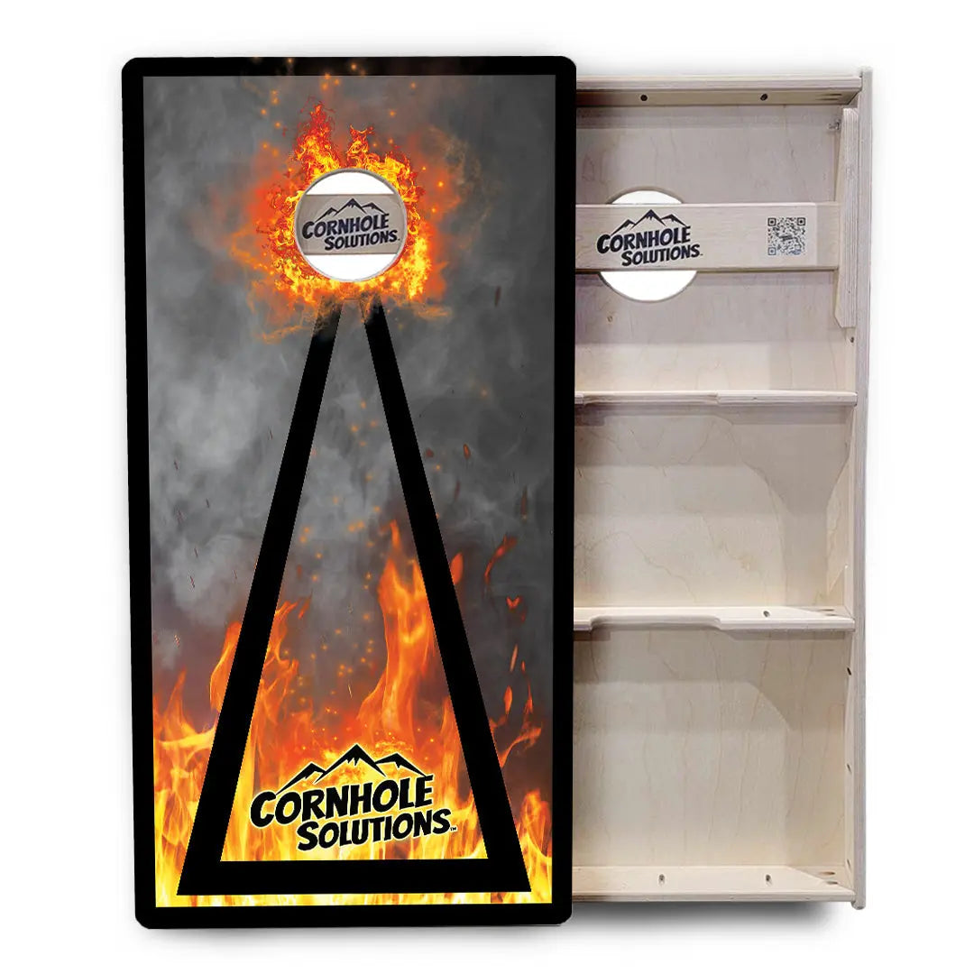 Fire Triangle CS Logo Cornhole Boards - Professional Tournament Series by Cornhole Solutions, custom cornhole board detail photo 4