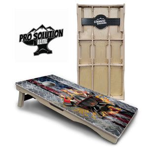 Firefighter Cornhole Boards - Pro Solution Elite Series by Cornhole Solutions, custom cornhole board main product photo