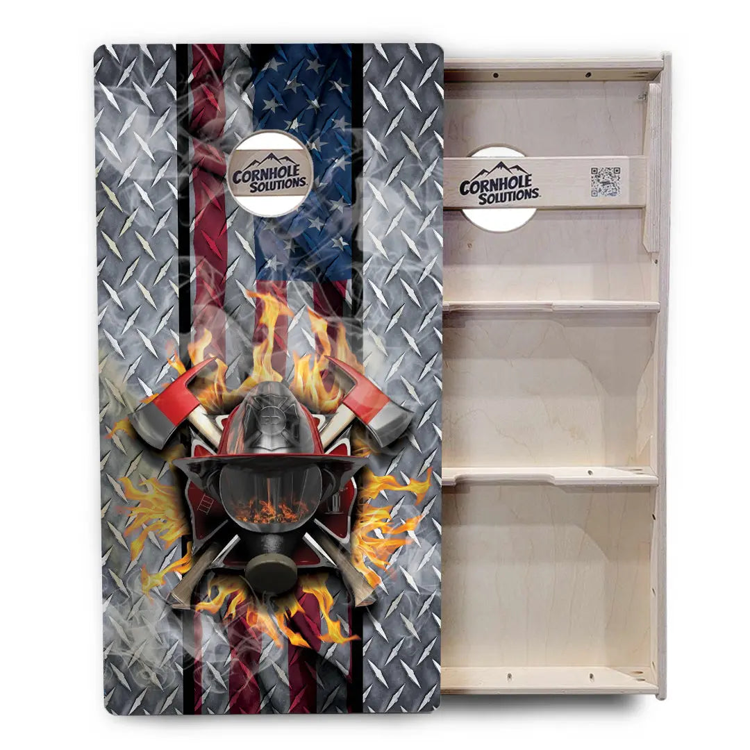 Firefighter Cornhole Boards - Professional Tournament Series by Cornhole Solutions, custom cornhole board detail photo 3