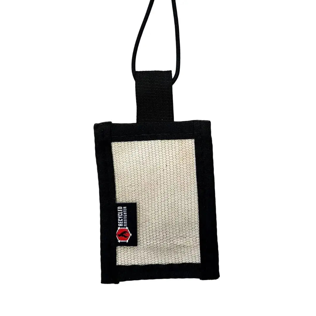 Firehose Luggage Tag by Recycled Firefighter, handmade leather goods detail photo 9