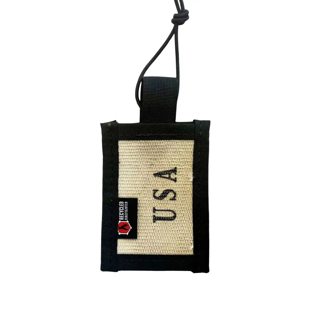 Firehose Luggage Tag by Recycled Firefighter, handmade leather goods detail photo 13