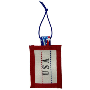 Firehose Luggage Tag by Recycled Firefighter, handmade leather goods detail photo 14