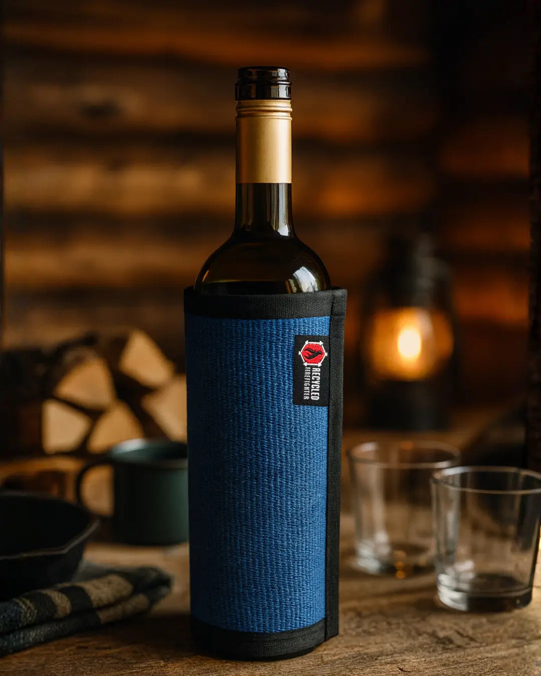 Firehose Wine Bottle Cover by Recycled Firefighter, wine bottle holders detail photo 10