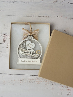 First Christmas Married Ornament by EverLee Creations, Southern home decor detail photo 2