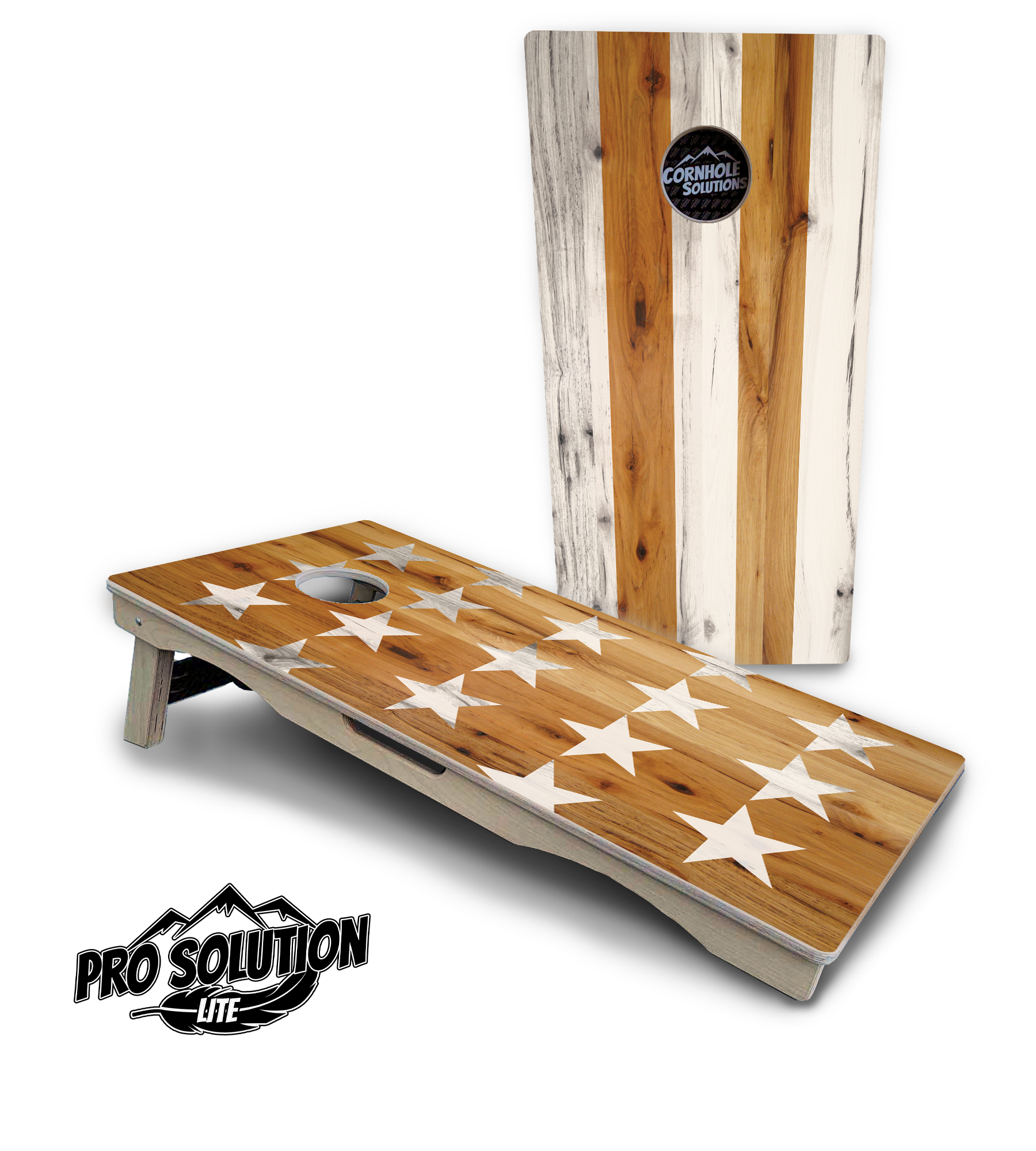 Large Stars & Stripes Cornhole Boards - Pro Solution Lite Series by Cornhole Solutions, custom cornhole board main product photo