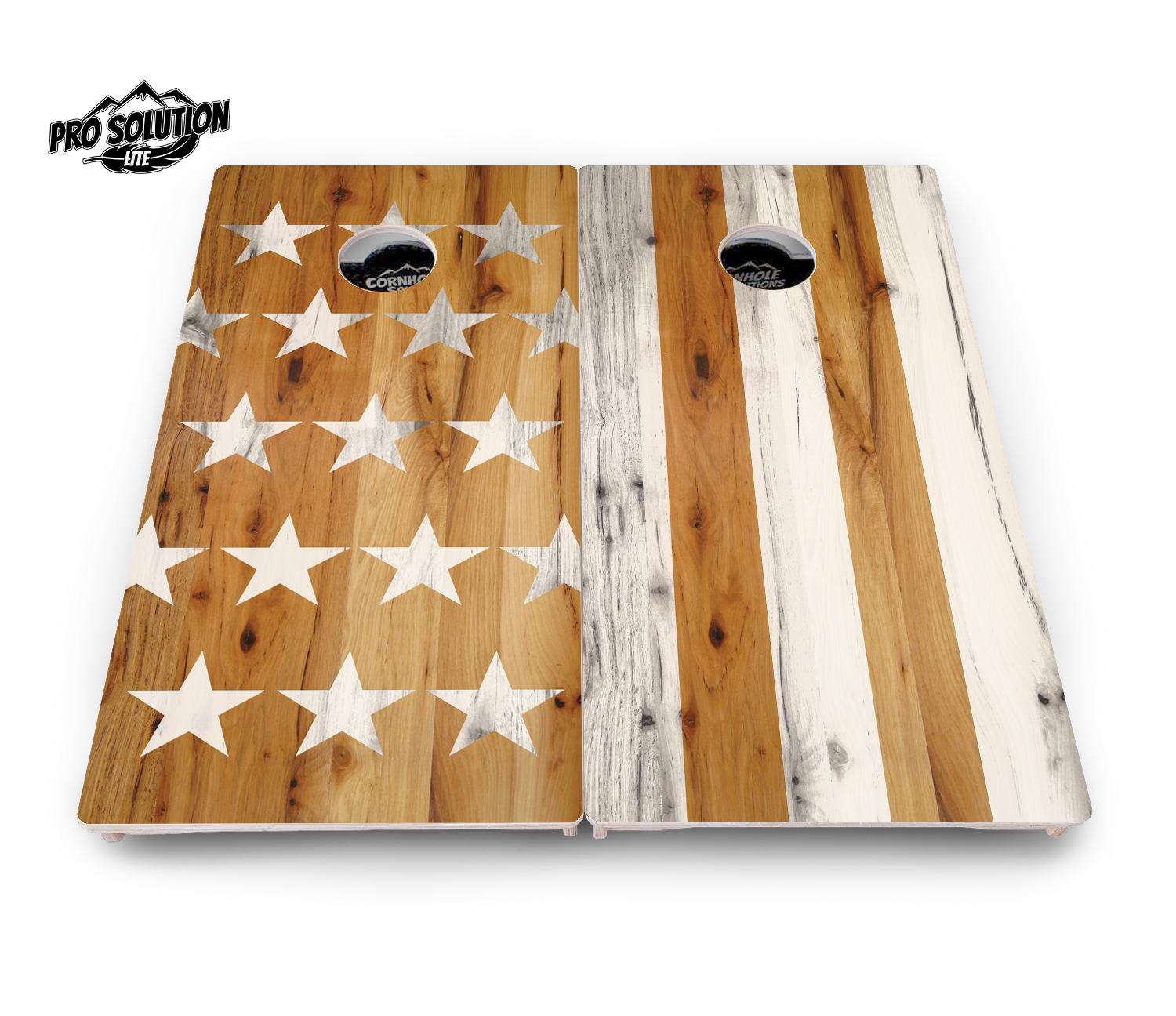 Large Stars & Stripes Cornhole Boards - Pro Solution Lite Series by Cornhole Solutions, custom cornhole board detail photo 2