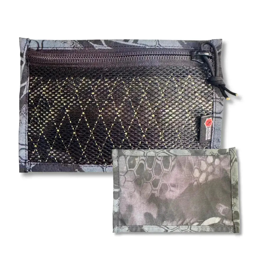 Flat EDC Pouch - X-Pac RAID Edition by Recycled Firefighter, handmade leather goods main product photo