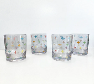 Fleur De Lis Acrylic Drinking Glasses by Nola Tawk, drinkware sets detail photo 3