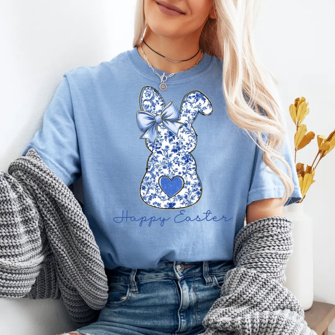 Floral Easter Bunny Shirt by Southern Backroad Tees LLC, Southern lifestyle apparel main product photo