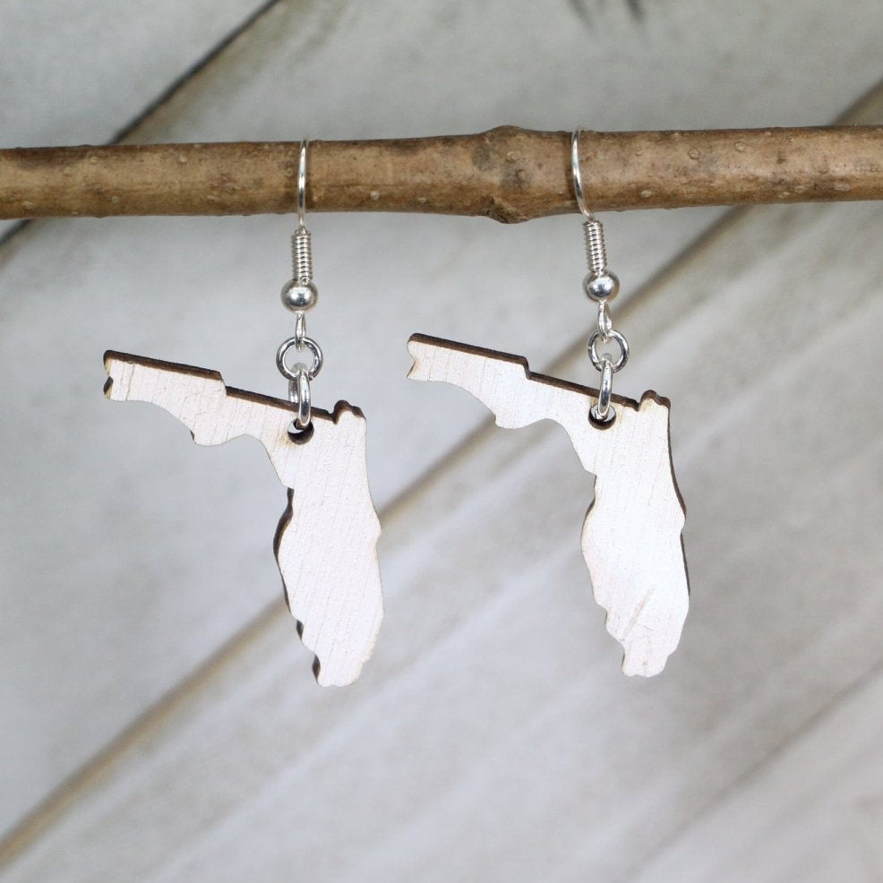 Florida State Wooden Earrings | Sunshine State Jewelry by Cate's Concepts, LLC