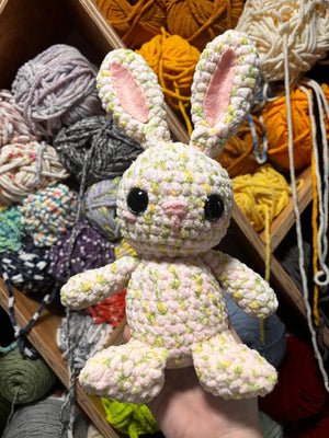 Flower the Rabbit - Handmade Amigurumi Bunny Spring Crochet Stuffed Animal by Klassy Krafts, handmade jewelry main product photo
