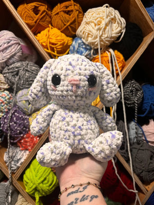 Flower the Rabbit - Handmade Amigurumi Bunny Spring Crochet Stuffed Animal by Klassy Krafts, handmade jewelry detail photo 3