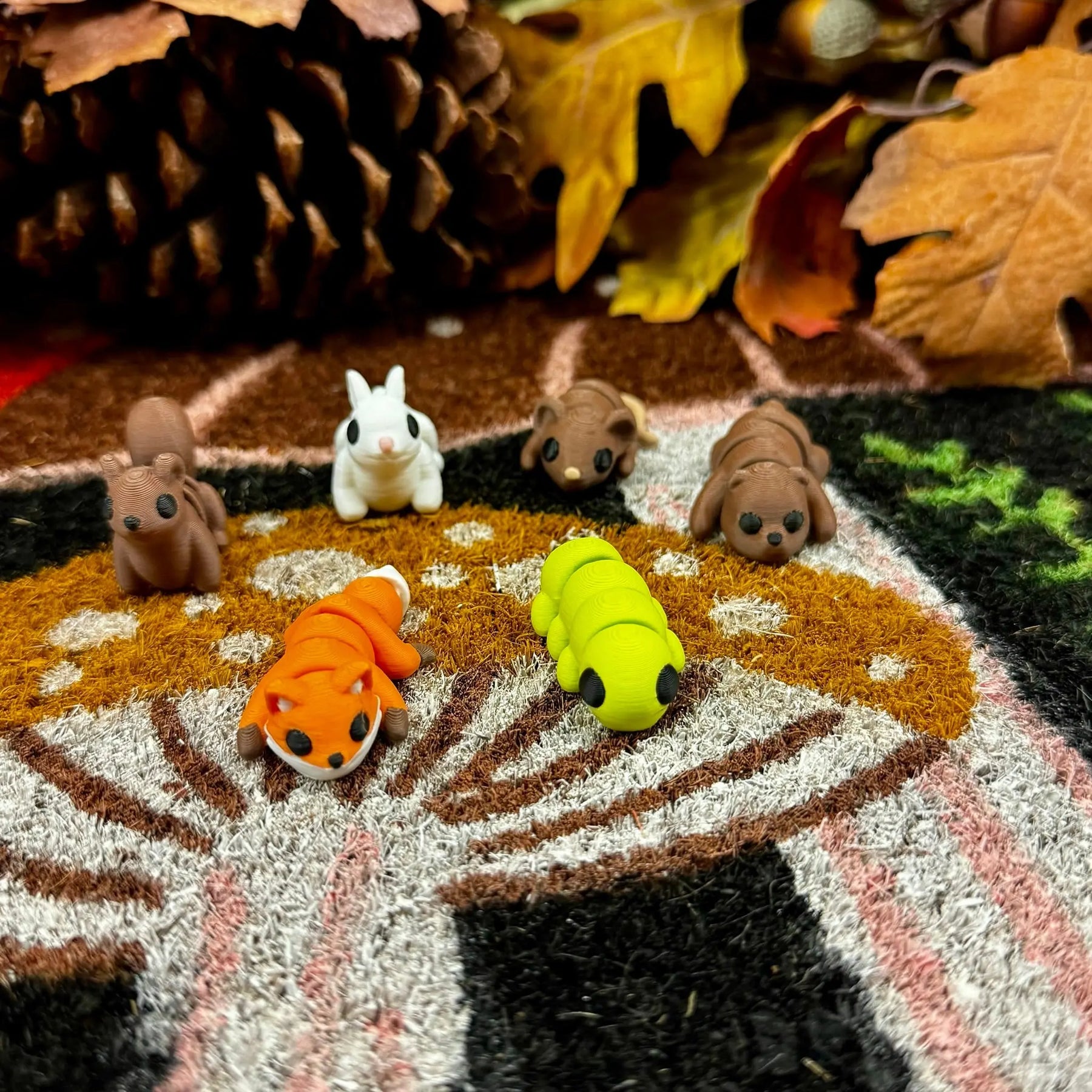 Forest Dwellers Mini Fidget Toy Bundle | 3D Printed Woodland Toys by Mushroom Lady Co, paper gift detail photo 2