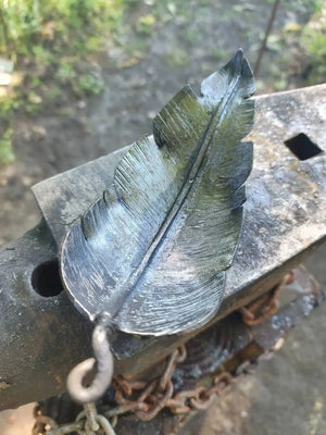 Forged Feather Incense Burner or Dish by Redbeard's Forge LLC, Southern home decor detail photo 3