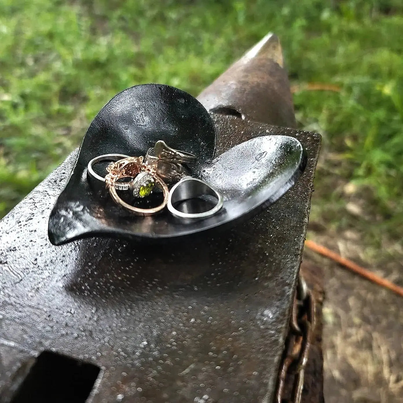 Forged Heart Shaped Dish by Redbeard's Forge LLC, Southern home decor detail photo 3