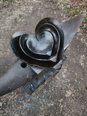 Forged Heart Shaped Dish by Redbeard's Forge LLC, Southern home decor detail photo 6