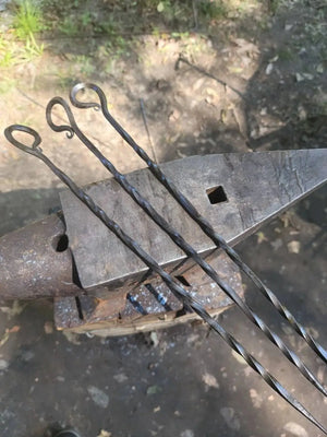 Forged Meat Skewers by Redbeard's Forge LLC, food skewers detail photo 4