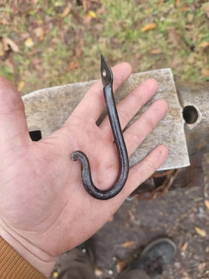 Forged Spade Hook by Redbeard's Forge LLC, Southern home decor detail photo 2