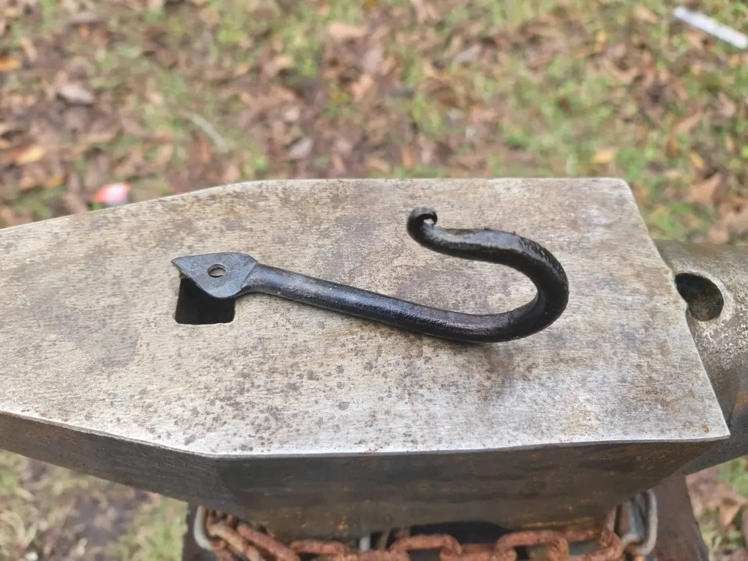Forged Spade Hook by Redbeard's Forge LLC, Southern home decor detail photo 3