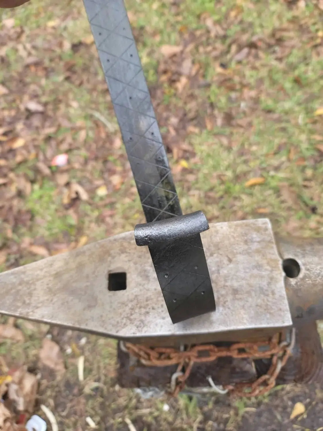 Forged Wreath Hanger by Redbeard's Forge LLC, Southern home decor detail photo 3