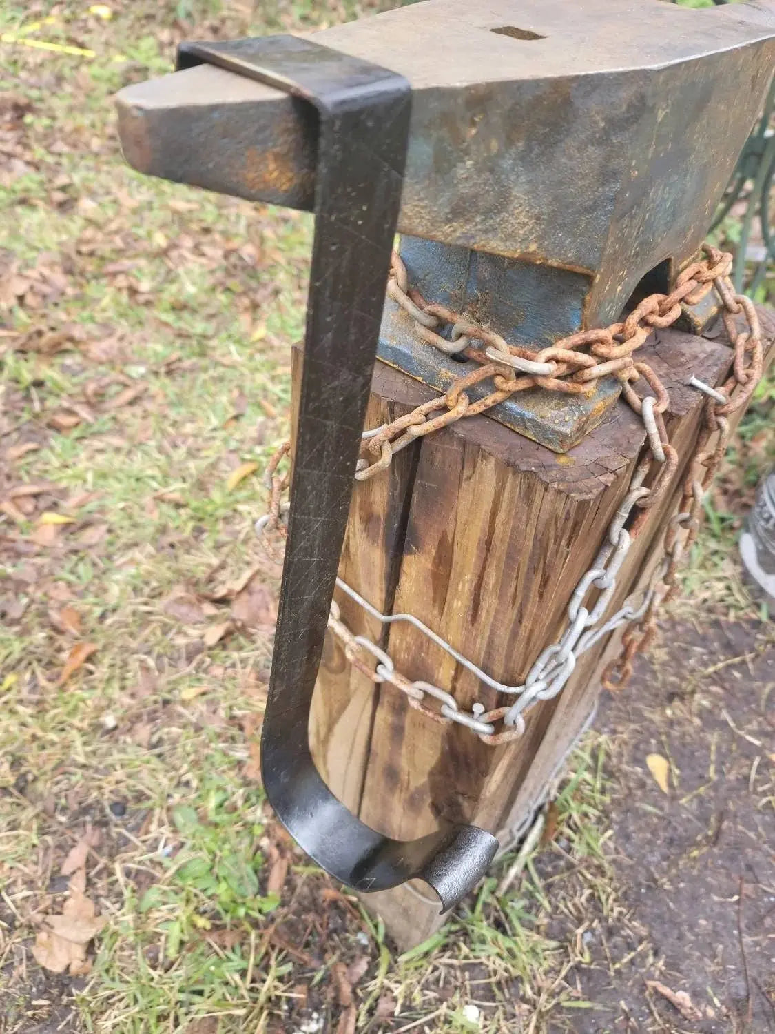 Forged Wreath Hanger by Redbeard's Forge LLC, Southern home decor detail photo 4