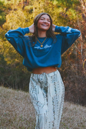 Forgiven Blue Sweatshirt by Southern Bliss Company, Southern lifestyle apparel detail photo 4