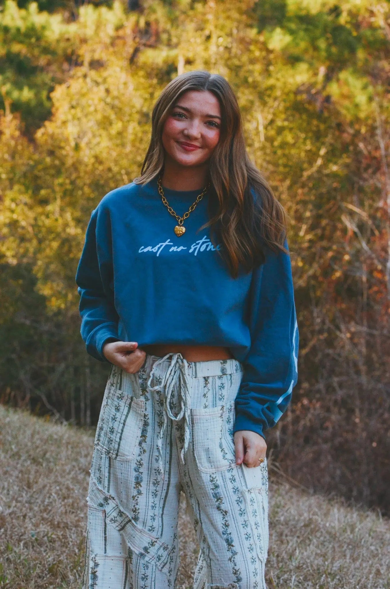 Forgiven Blue Sweatshirt by Southern Bliss Company, Southern lifestyle apparel detail photo 6