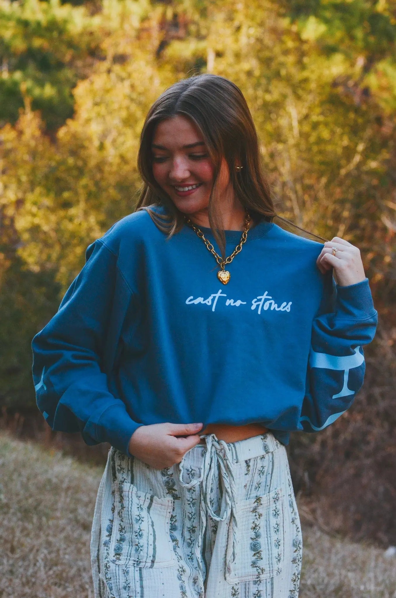 Forgiven Blue Sweatshirt by Southern Bliss Company, Southern lifestyle apparel detail photo 7