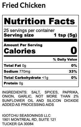 Igotchu Fried Chicken seasoning detail view by Igotchu Seasonings