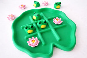 The Tween Space Frog and Lily Pad Tic Tac Toe Game — Pond-Themed Board Game | 3D Printed by The Tween Space, paper gift detail photo 3