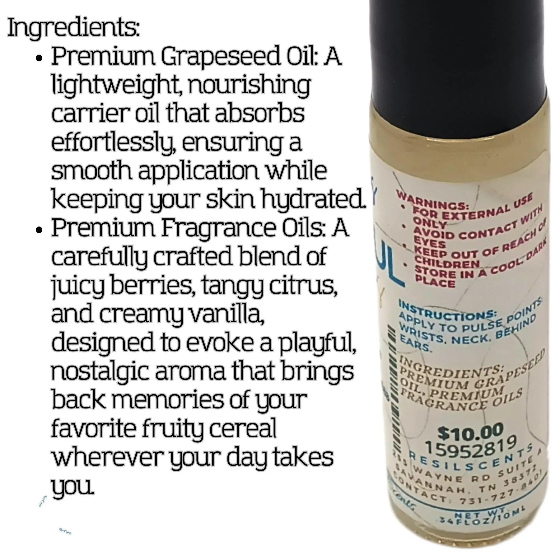 Fruitful Dreams Roll-On Oil – Fun. Fresh. Nostalgic. by ResilScents, natural skincare detail photo 3