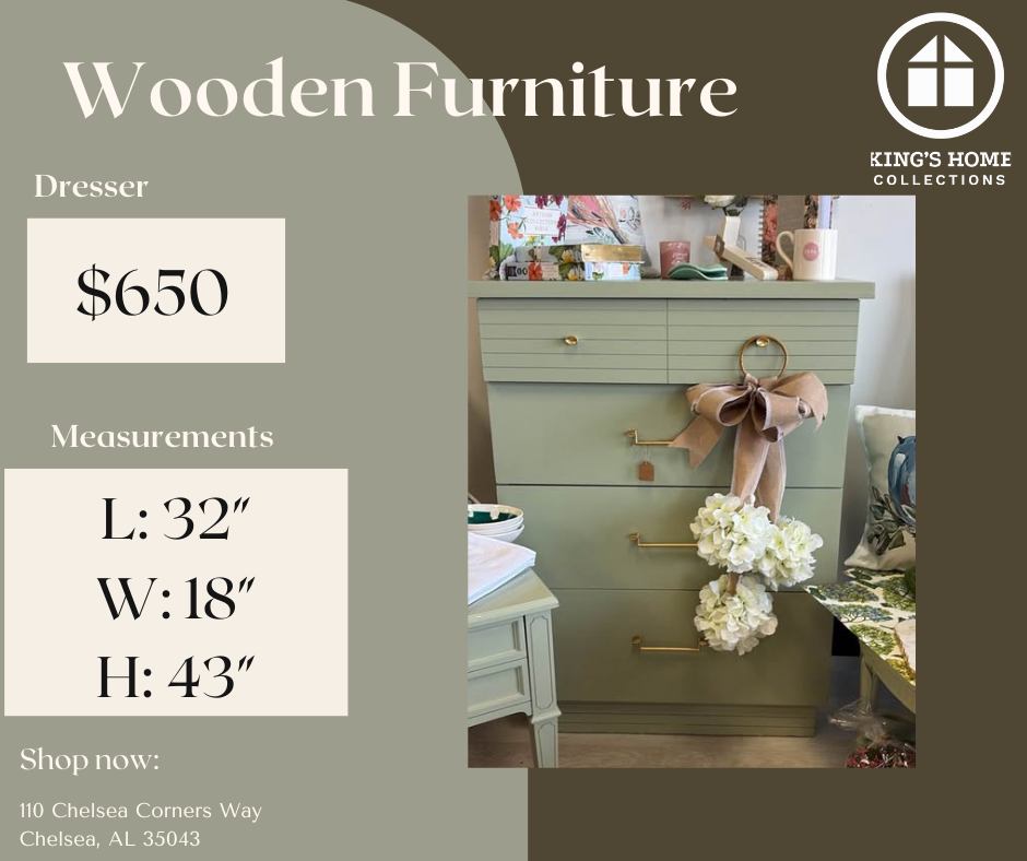 Prodigal Pottery Refurbished Sage Green Tall Dresser — product view 1