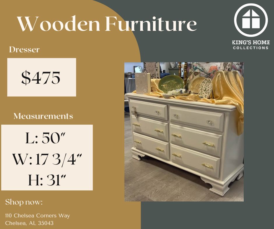 Prodigal Pottery Refurbished Cream Six-Drawer Dresser — product view 1