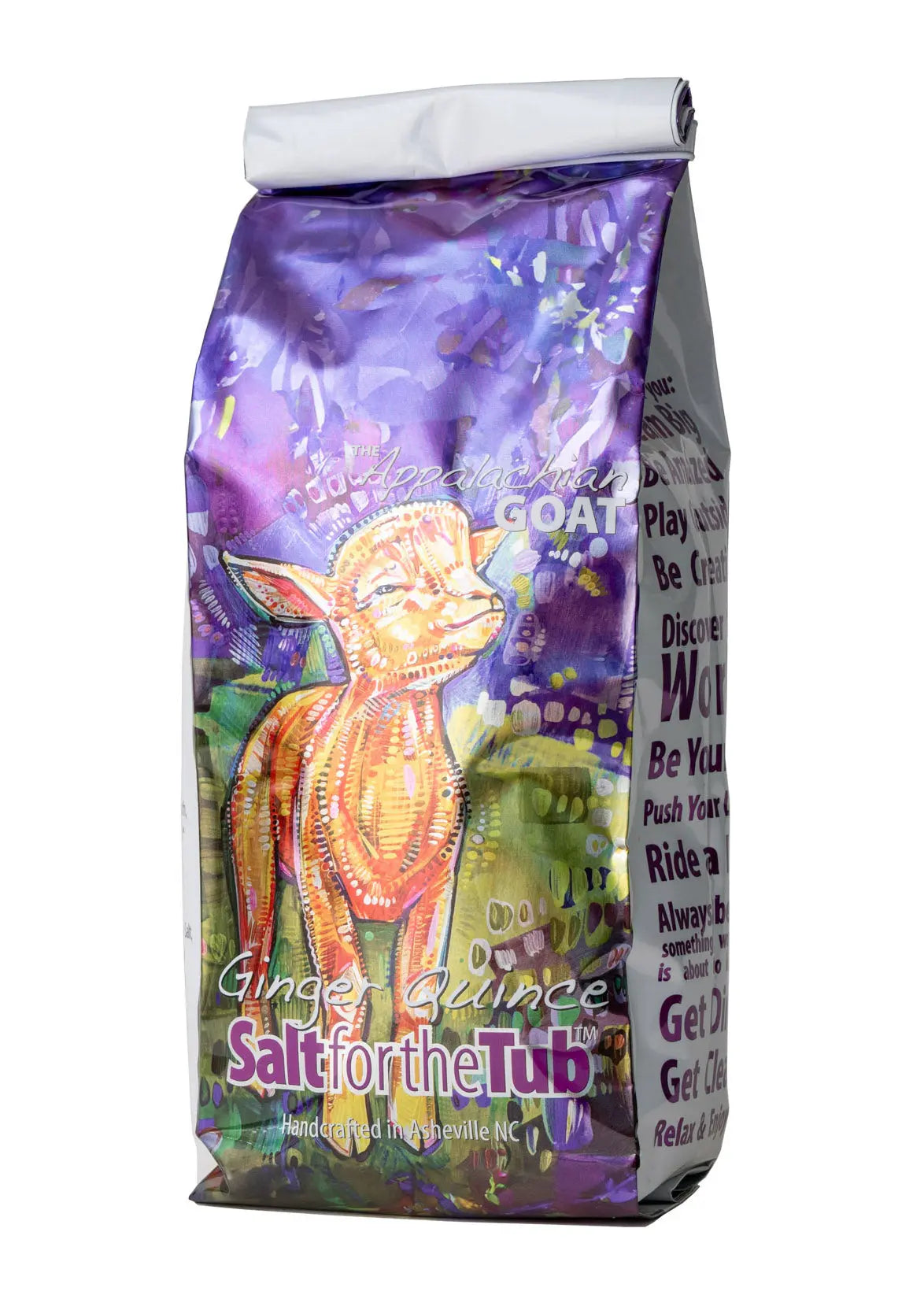 Ginger Quince Goats Milk Arnica Bath Salts: Baby Goat Design by Essential Journeys, Southern food gift main product photo