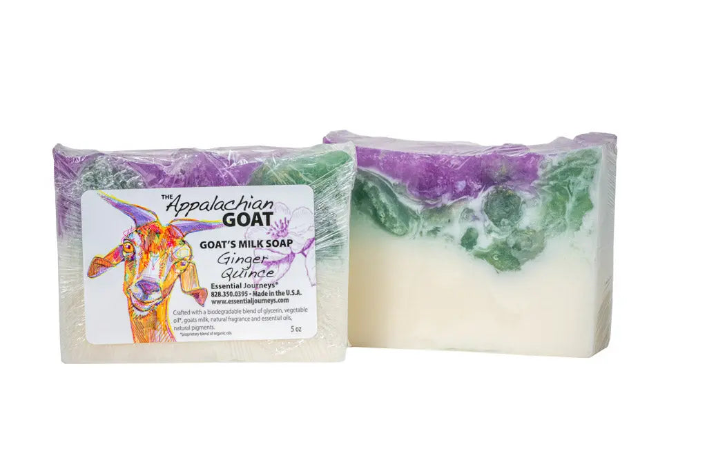 Ginger Quince Goats Milk Soap Slice 5 Oz by Essential Journeys, natural skincare main product photo