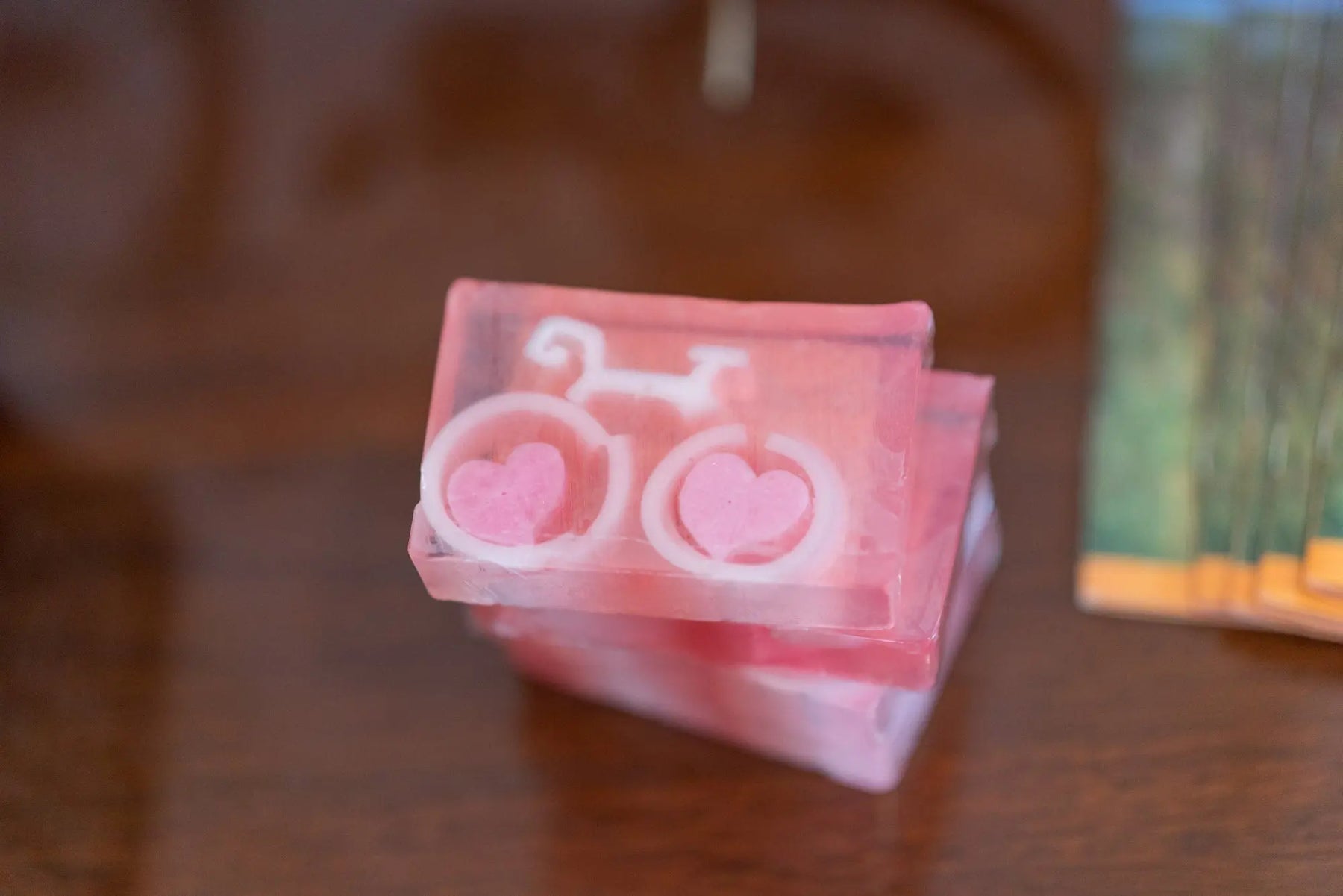 Grapefruit Bike Love Soap Slice 5.5 Oz. by Essential Journeys, natural skincare detail photo 2
